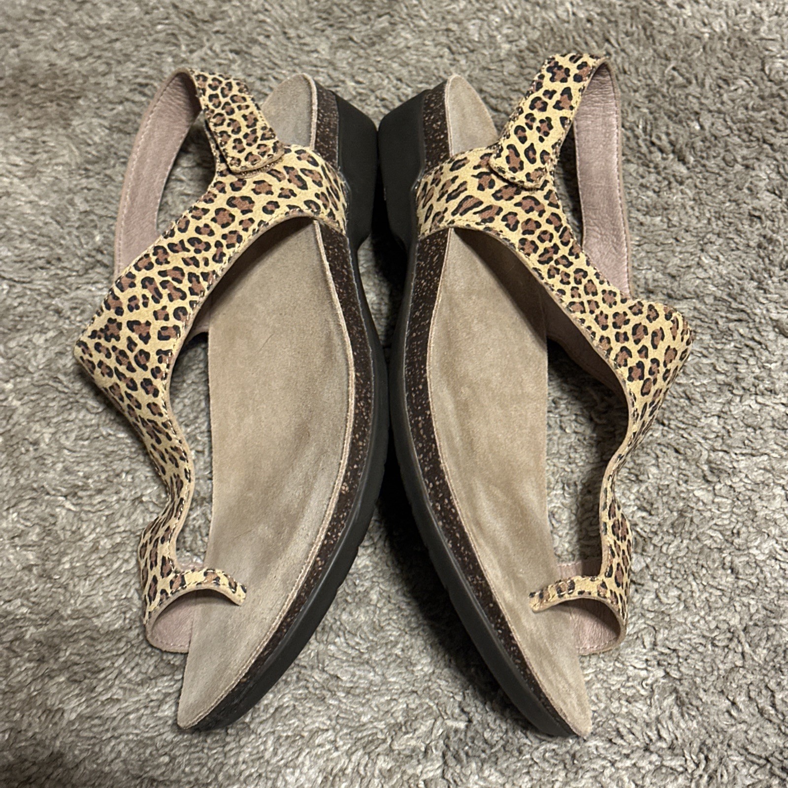 Dansko Reece Leopard Print Leather Strap Sandals Size 41 US Size 10.5/11