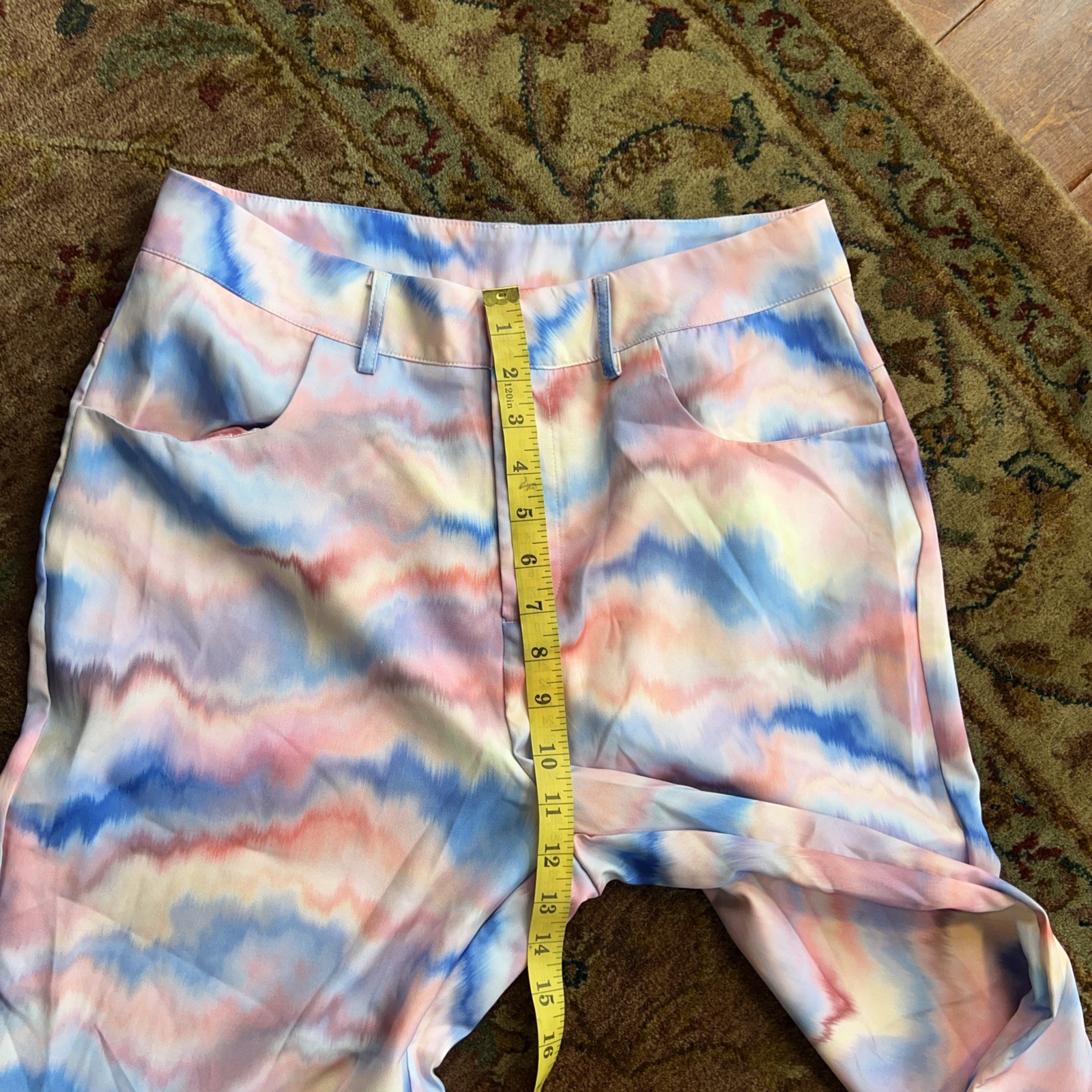 Cider Wide-Leg Pants L Pastel Tie Dye Watercolor Relaxed Flowy Boho Festival