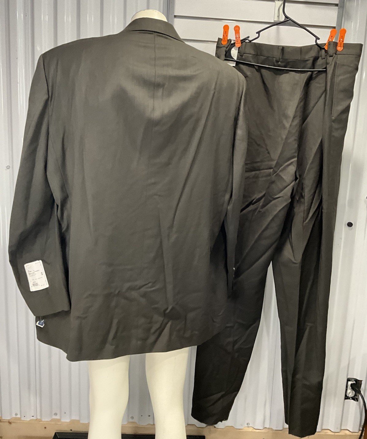 Concepts Claiborne Mens Two Piece WORSTED Wool Suit Pants & Jacket 52 48 L NEW