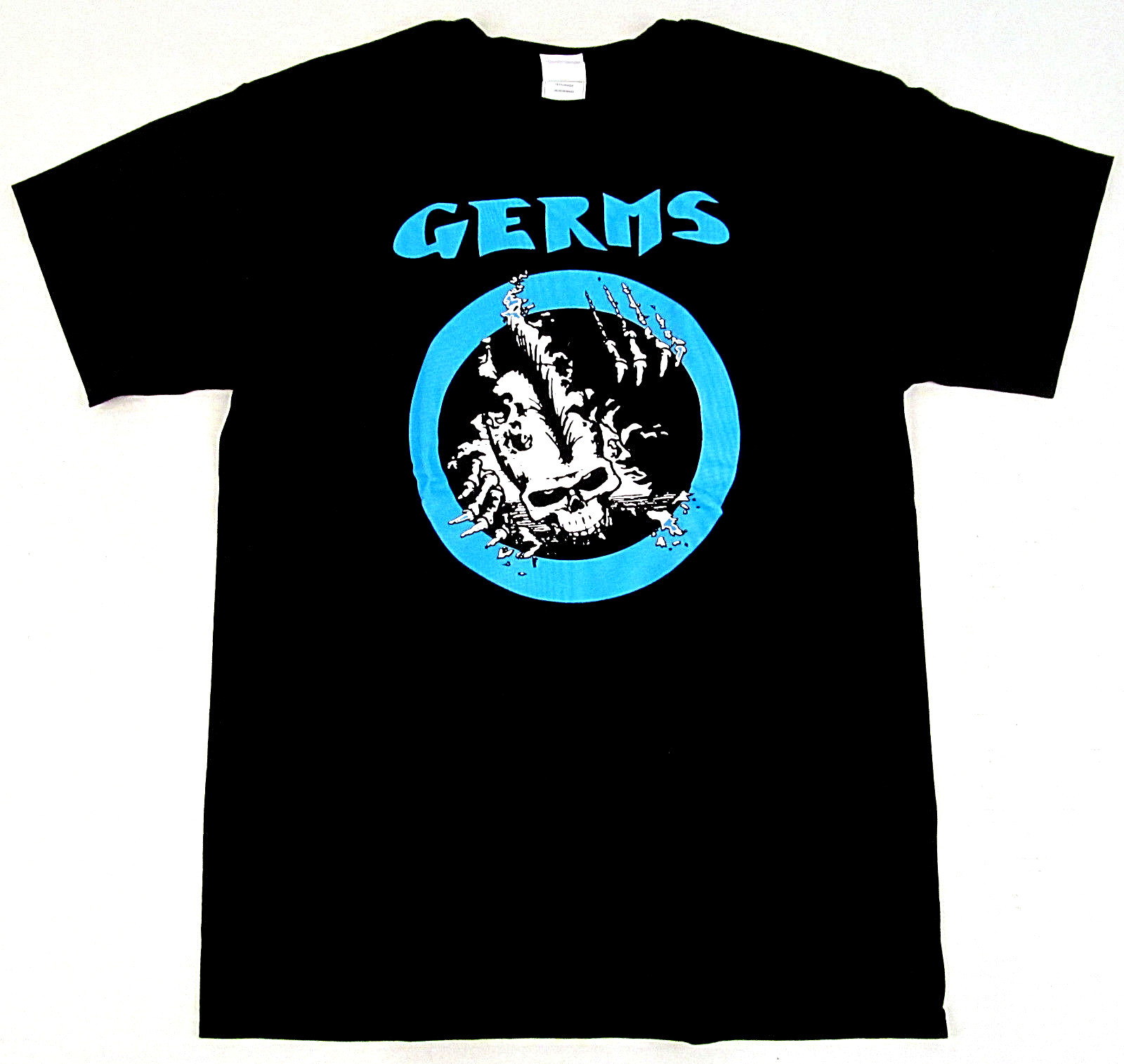 The GERMS T-shirt Punk Rock Skeleton Tee Adult Men’s Black New