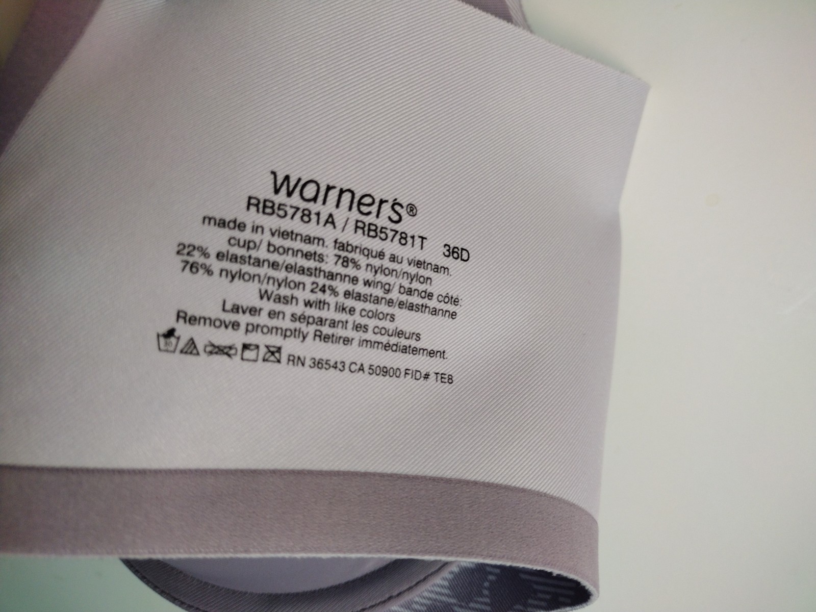 Warners Bra 36D MAUVE Full Coverage RB5781A No Side Effects Convertible Straps