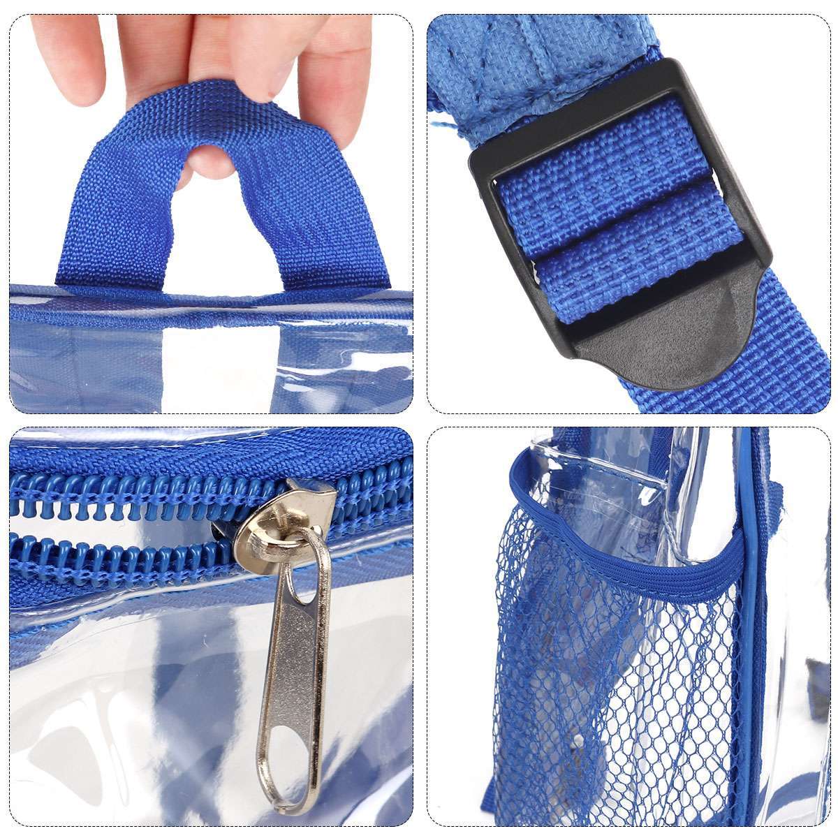 Large Heavy Duty Clear Backpack Transparent PVC School Stadium Book See Through