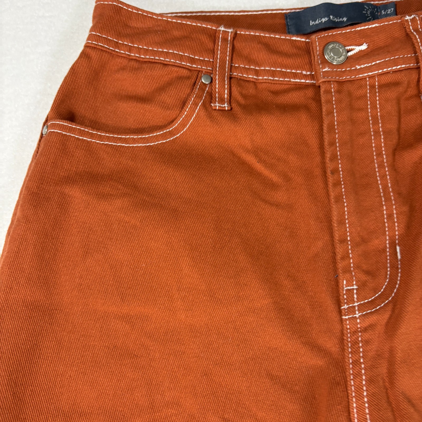 Indigo Rising Pants Women’s Carpenter Wide Leg Brown Orange Workwear Size 5/27