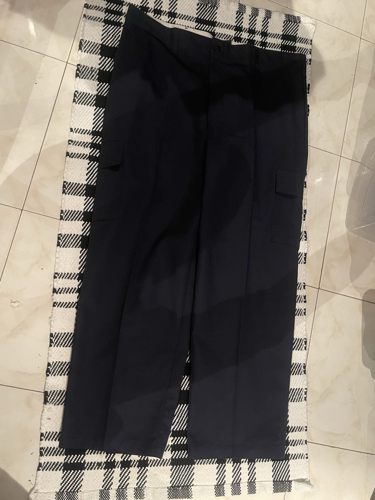 Aramark Men’s Work Pants Size 42×34 Navy Blue Durable Uniform Slacks