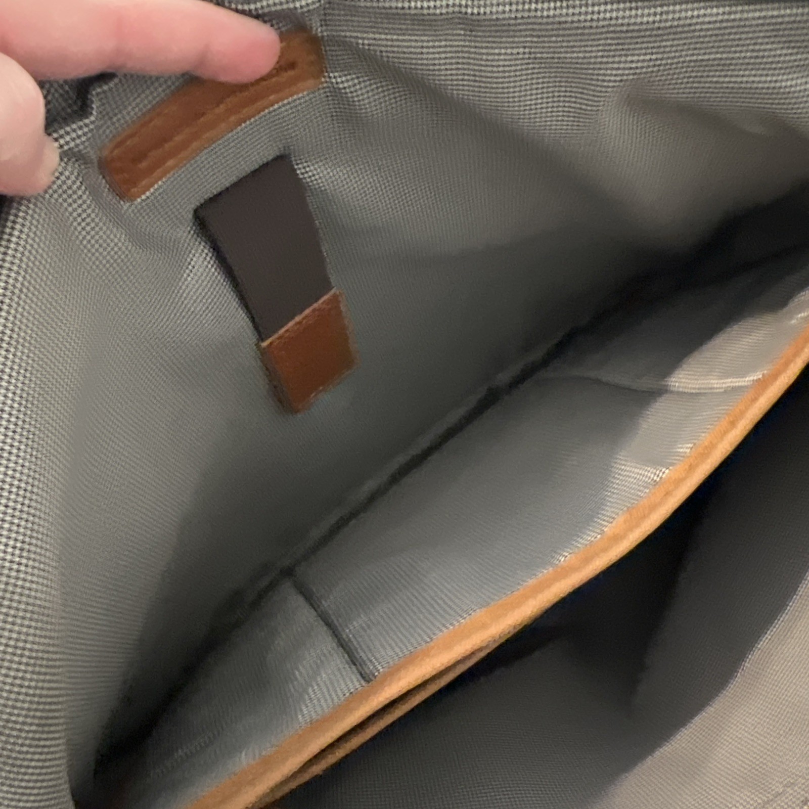 Spikes & Sparrow brown genuine leather laptop shoulder bag various pockets