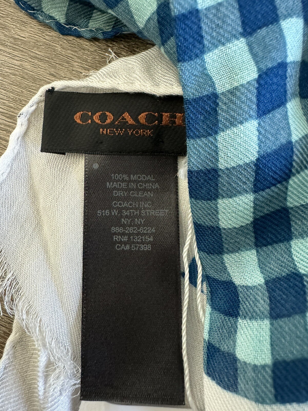 NWT Coach Badlands Patchwork Scarf Neck Wrap F85813 Chalk Multicolor Blue