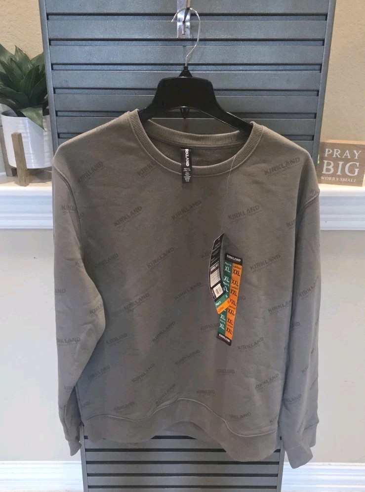 Kirkland Signature Men’s XL/Women’s XXL Crewneck Sweatshirt Gray