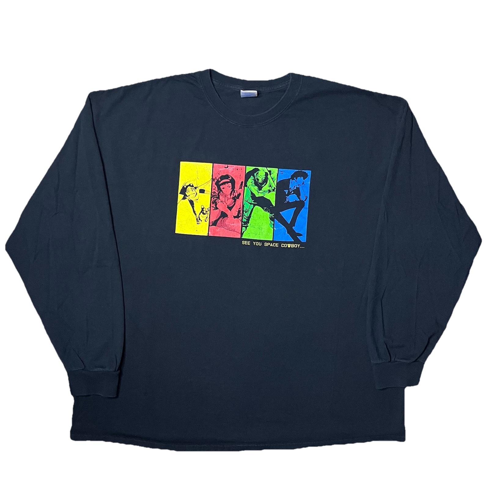 Vintage Cowboy Bebop Long Sleeve Shirt 3XL Character Panel Space Art Anime Y2K