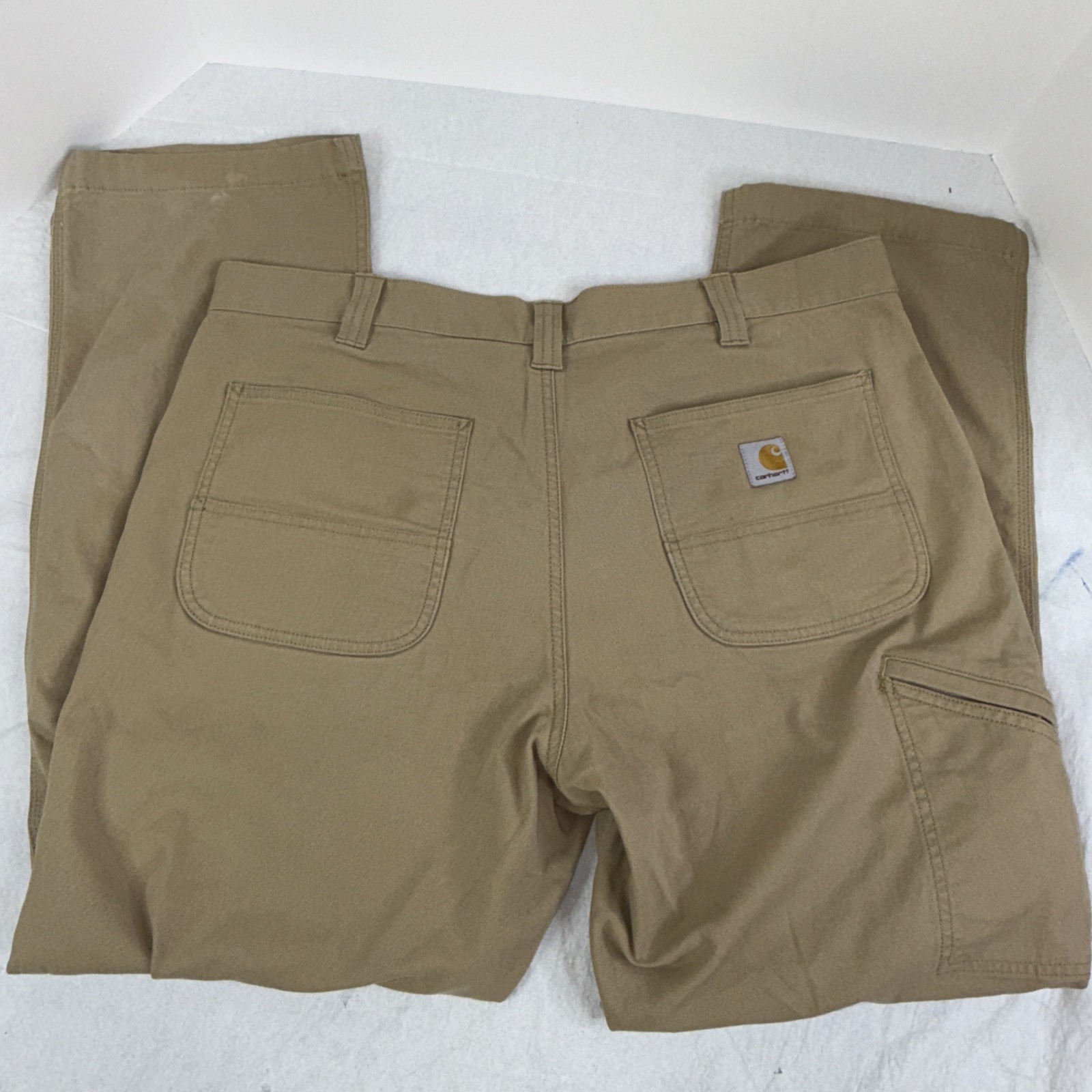 Carhartt Rugged Flex Relaxed Fit Canvas Tan Work Pant 38×32 (38×31 fit) BN2291-M