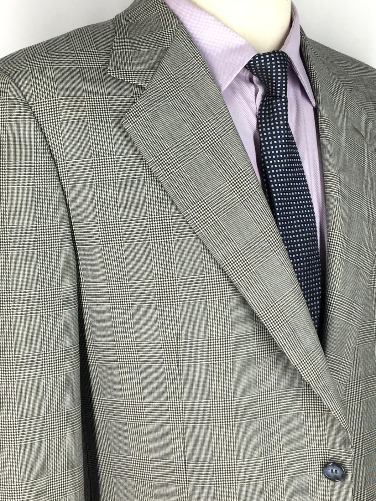 40R Brioni Italy Mens 2 Button 100% Wool Blazer Sport Coat Gray Glen Check