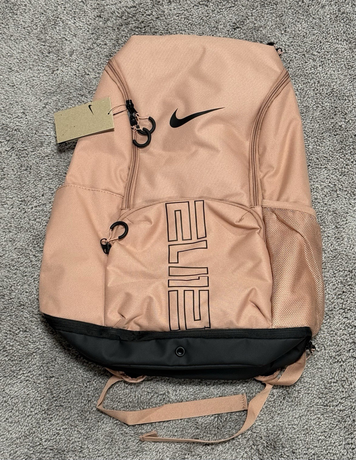 Nike Varsity Hoops Elite (32L) Backpack Rose Gold Black HM9965-688 NWT