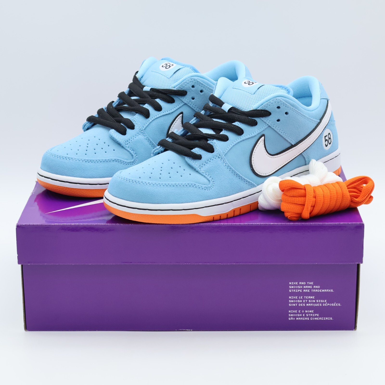 BQ6817-401 Nike SB Dunk Low Club 58 Gulf Racing Blue Chill Safety Orange (Men’s)