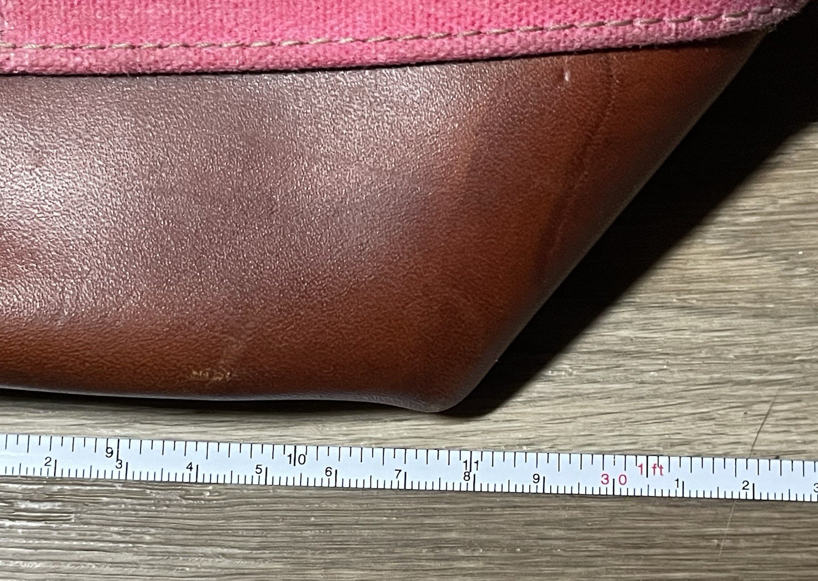 North End Bag Co The 76th St Tote Pink waxed canvas Leather accented