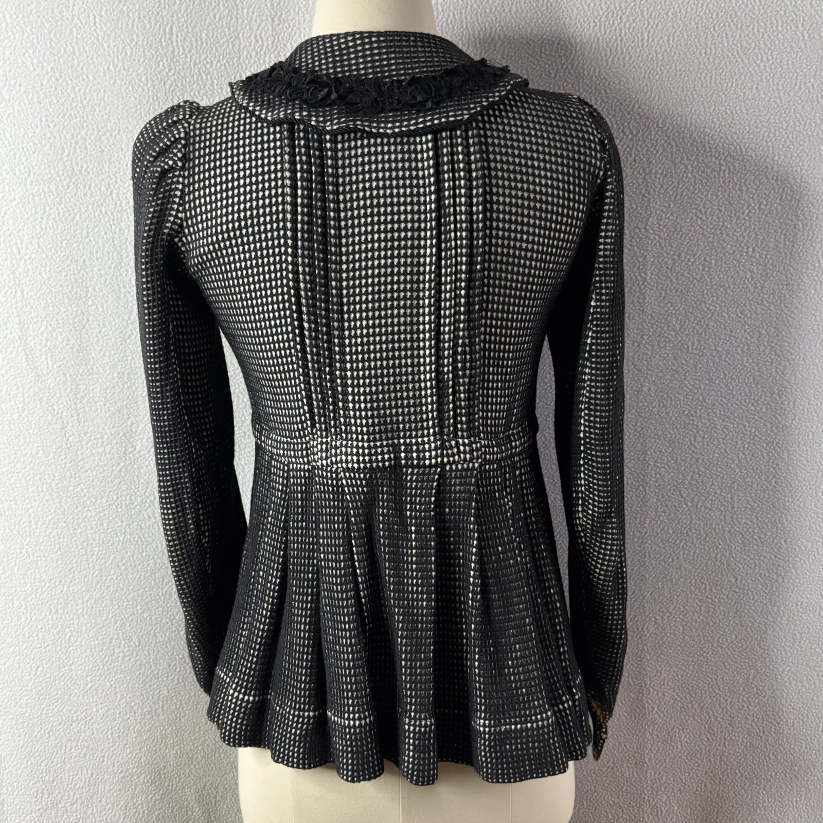 Hungarian Handmade Traditional Folk Top Jacket with Peplum Small