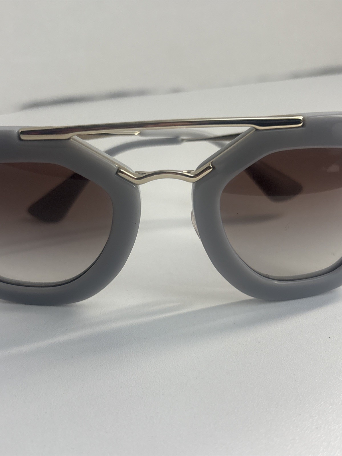 PRADA Acetate Cinema Sunglasses SPR 09Q Grey