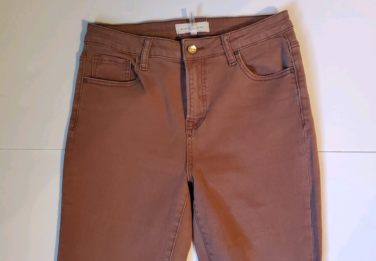 Womens Risen High Rise Wide Leg Jeans Expresso, Brown, Fringe, Slit Size 9/29