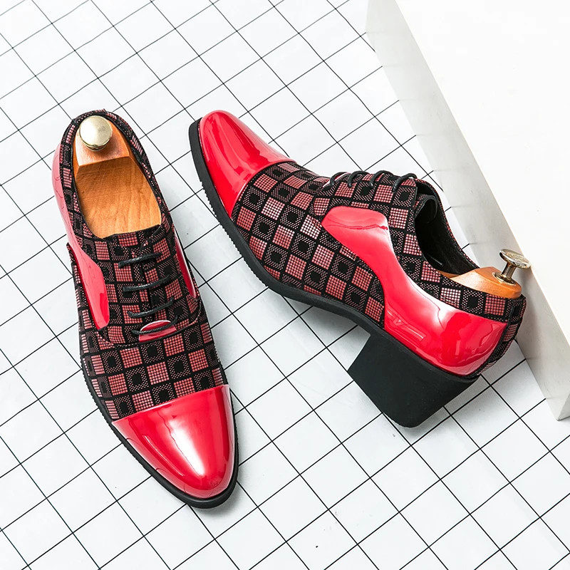 With 6 Cm Heel Extra Height Business Formal Pointed Leather Shoes for Men
