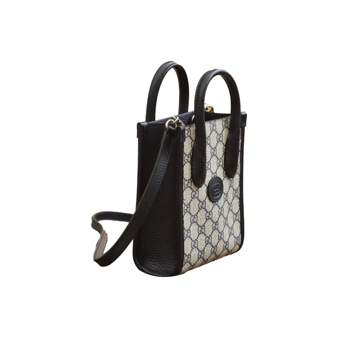 Gucci Vintage Logo Tote Bag Shopping Bag Shoulder Bag Unisex 6.2×2.7×7.8 in