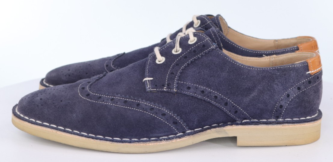 Ted Baker Jamero Men’s Wingtip Oxfords Shoes Size EU 42 US 9 Suede Blue