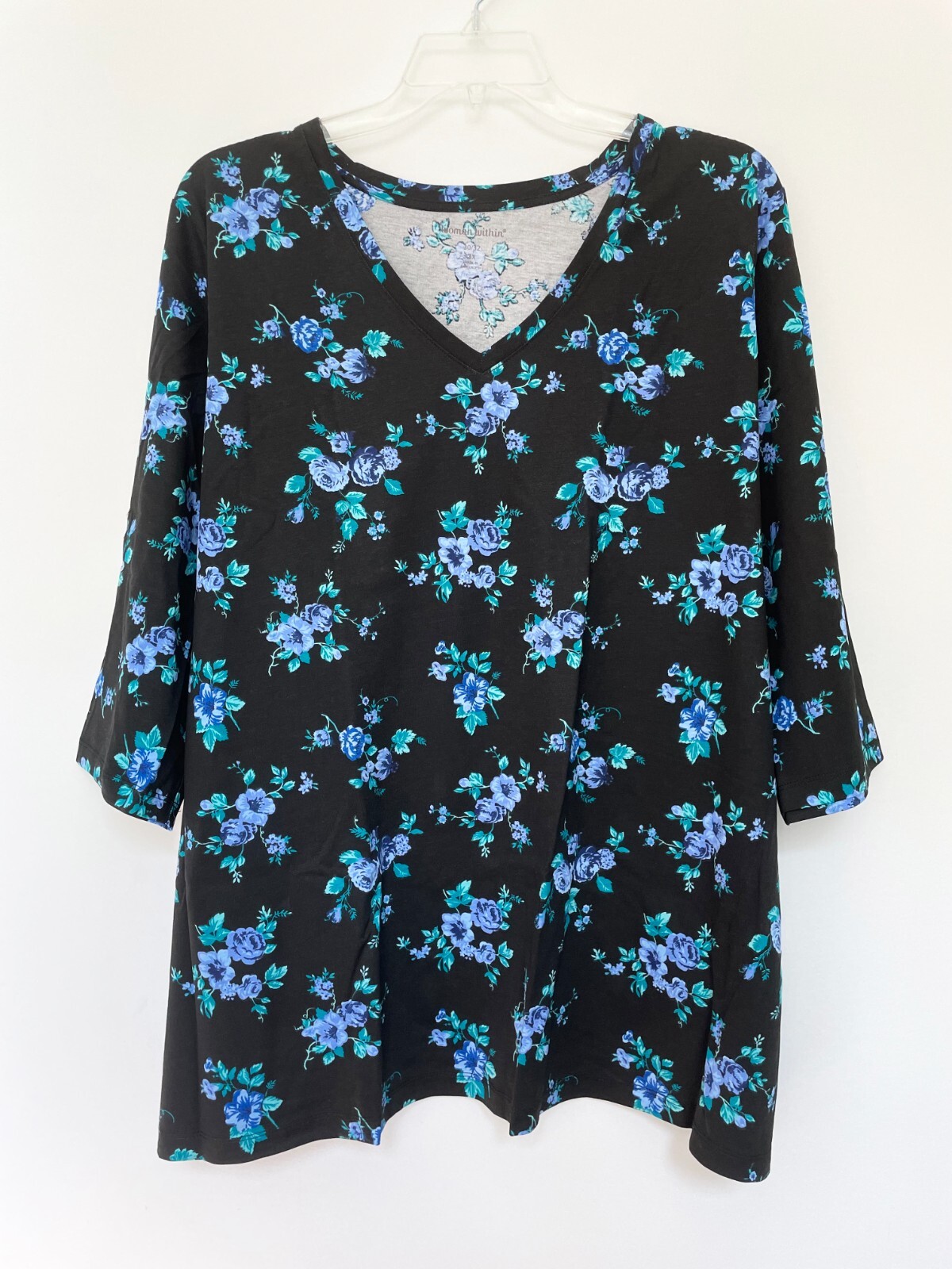 Womens Plus Size Floral Tunic Tee Top 26/28 30/32 34/36 38/40 3X 4X 5X Length 32
