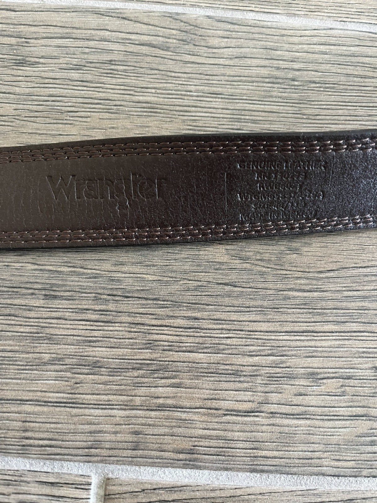 Men’s Wrangler Genuine Leather Triple Stitch Casual Western Brown Belt Size 44