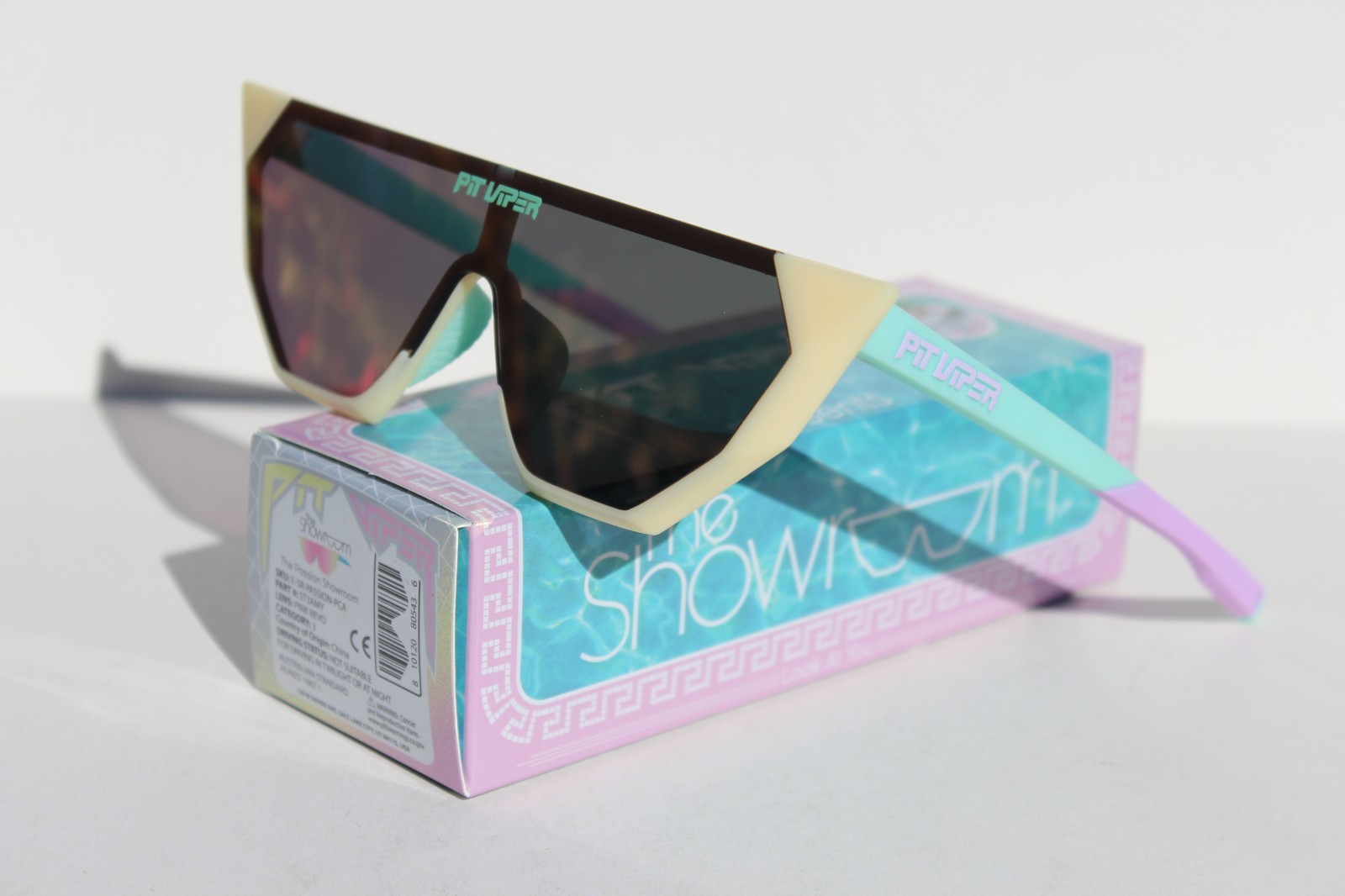 PIT VIPER The Passion Showroom Sunglasses Blue/White/Purple/Pink Revo NEW