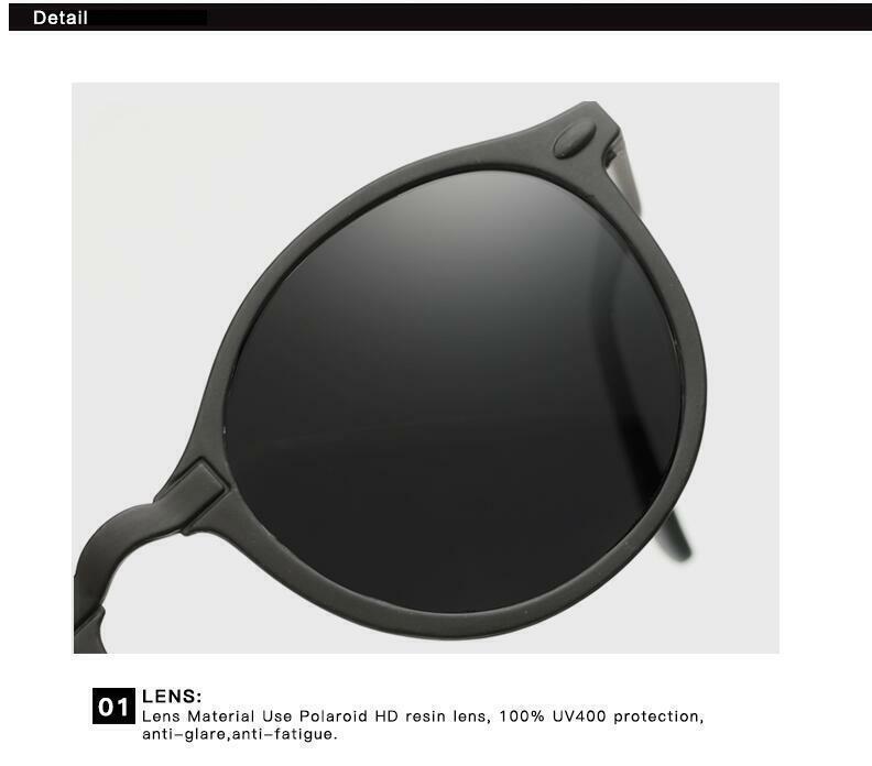 Round Polarized Lightweight Sunglasses For Men Women Retro Driving Glasses UV400
