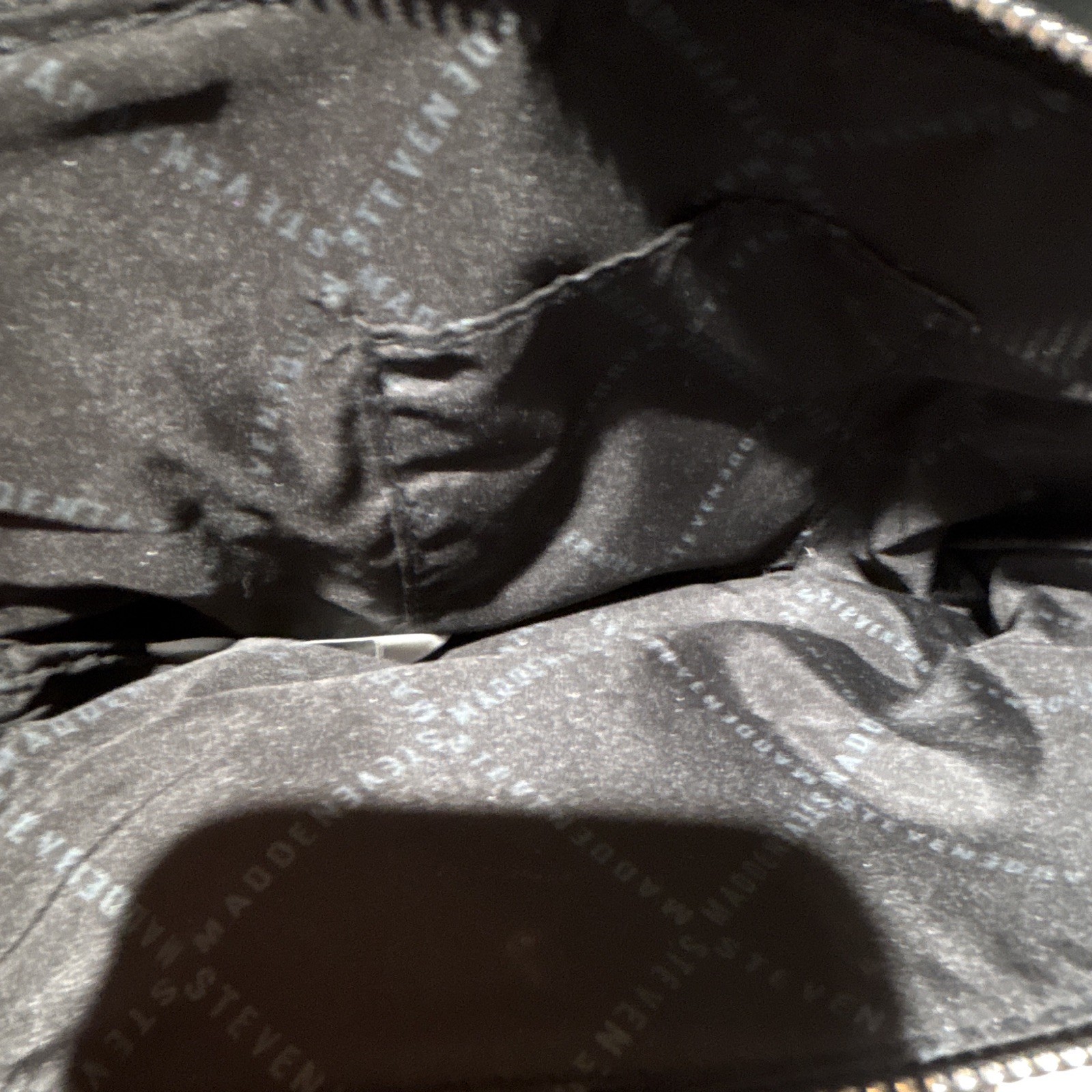 Steve Madden Cross Body Bag Chain Strap Logo Folding Credit Card Slots Gray