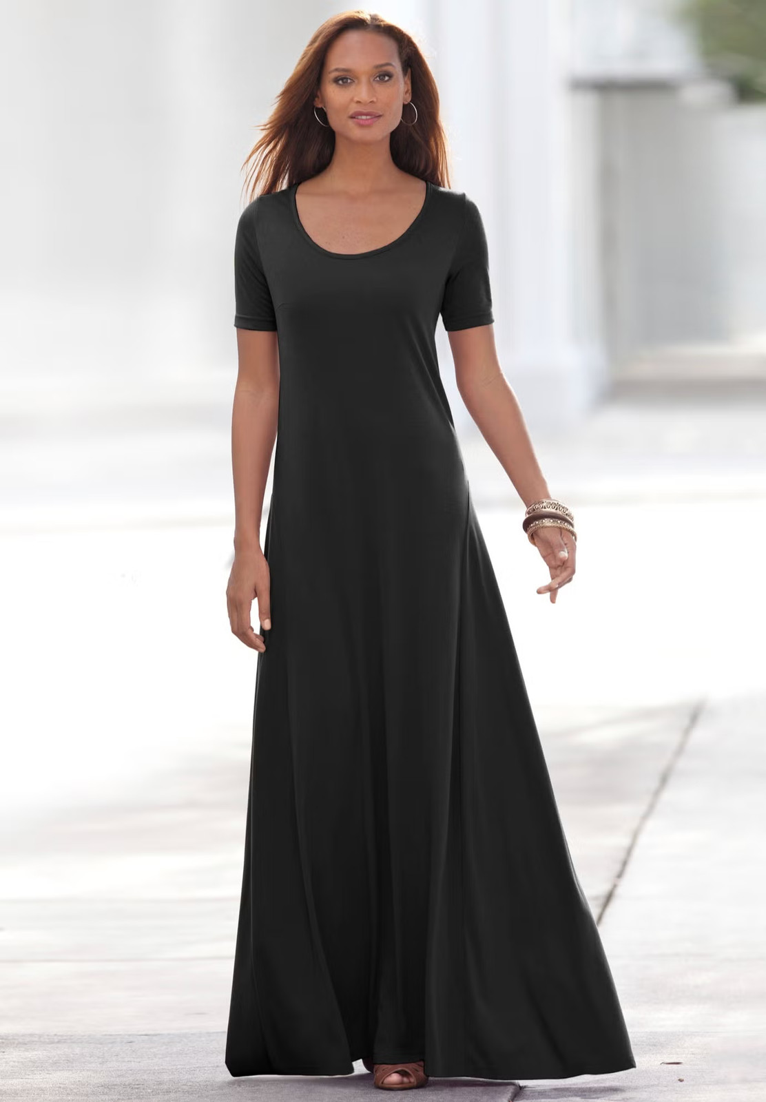 Jessica London Women’s Plus Size Stretch Cotton T-Shirt Maxi Dress
