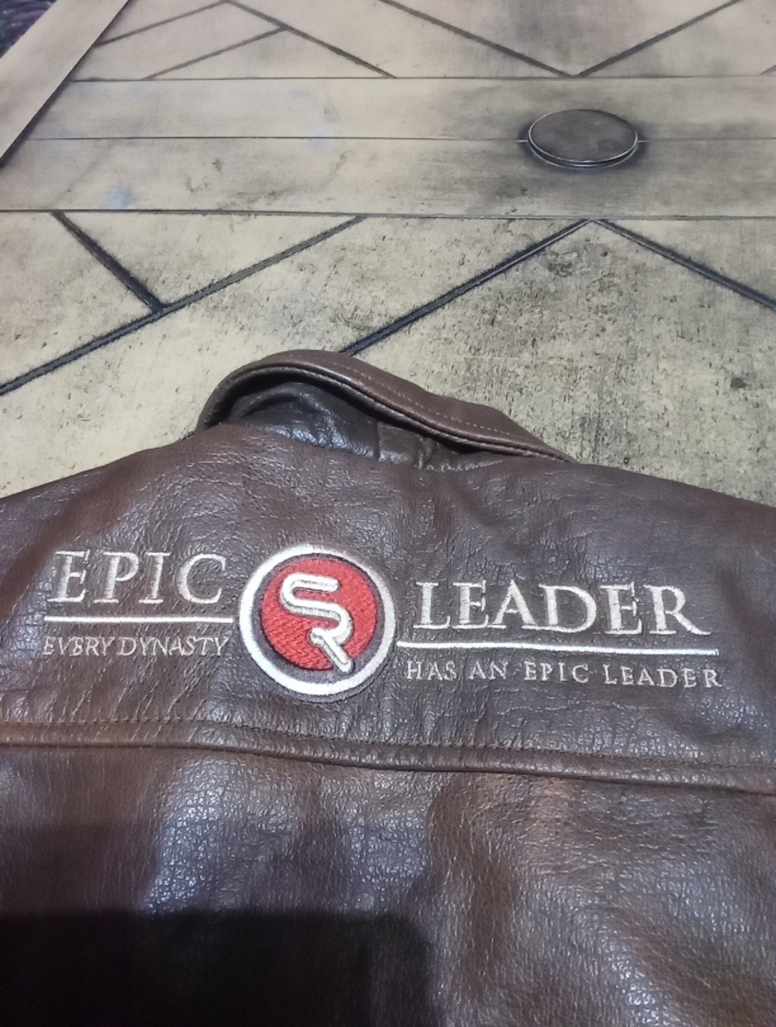 Epic Leader “Every Dynasty Has An Epic Leader” Quarter Horse Leather Jacket M