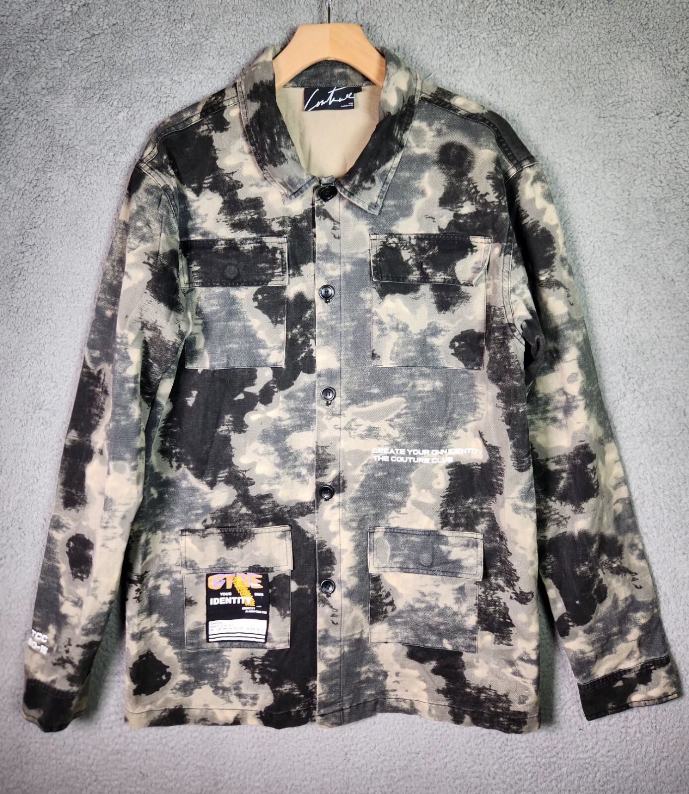 The Couture Club Camo Jacket Shirt Shacket Cyberpunk Futuristic Military Style S