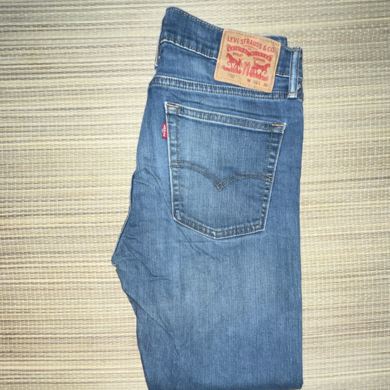 Levi’s 510 Series Slim Fit Blue Denim Jeans Button Zip 5-Pocket Men 32×30