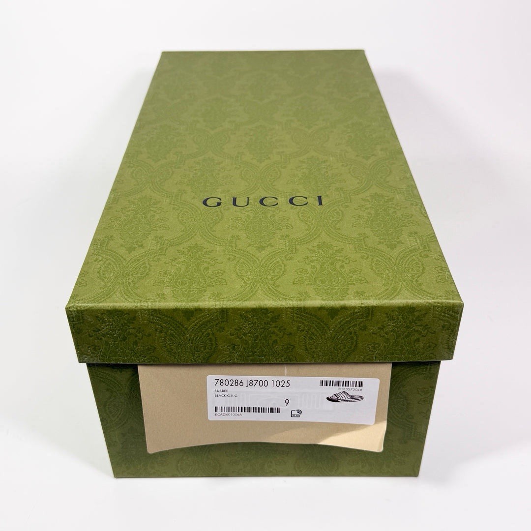 Gucci Web Rubber Pool Slide – Men’s 9.5