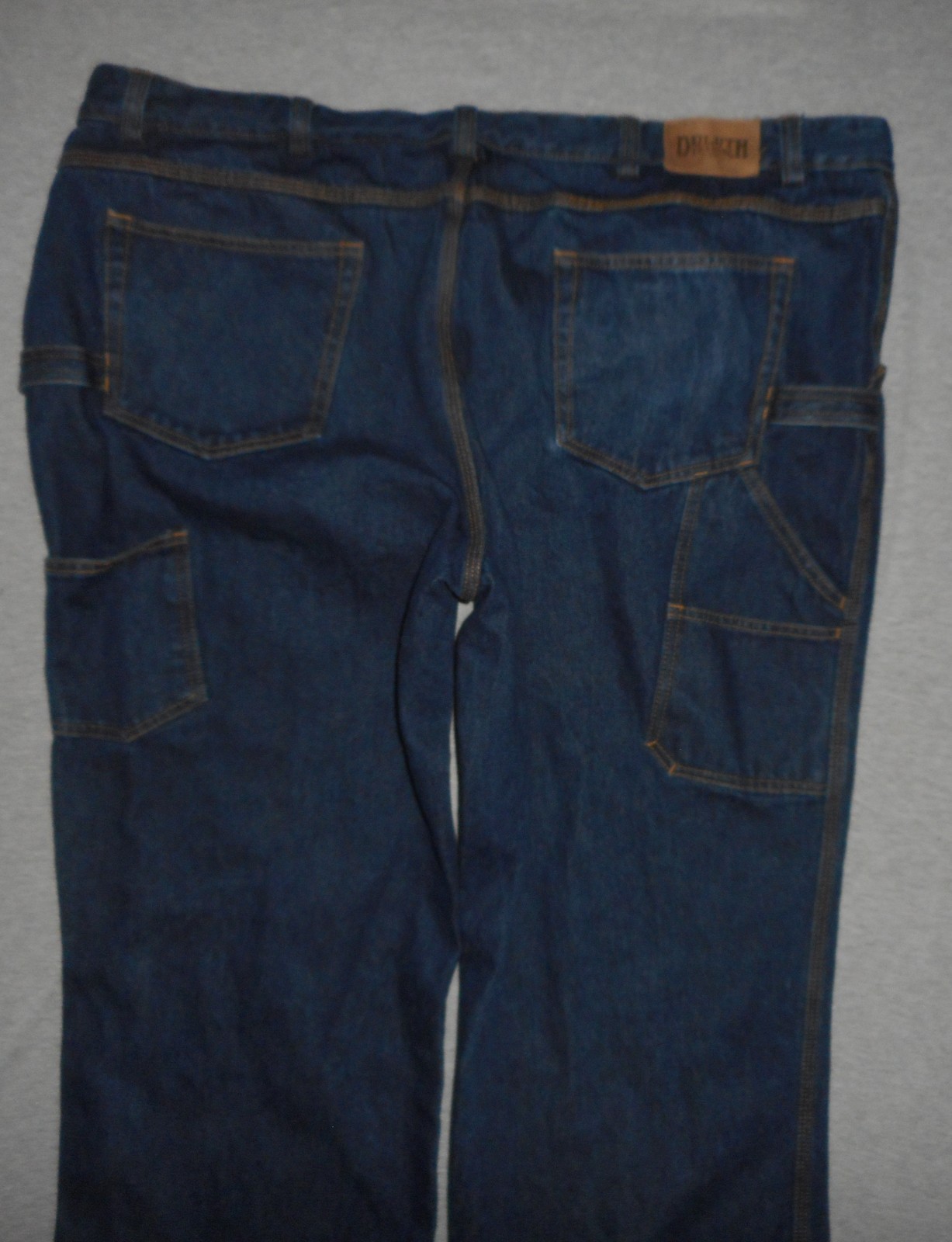Duluth Trading Co. Relaxed Fit Carpenter Jeans Dark Blue Denim – Mens 48×30