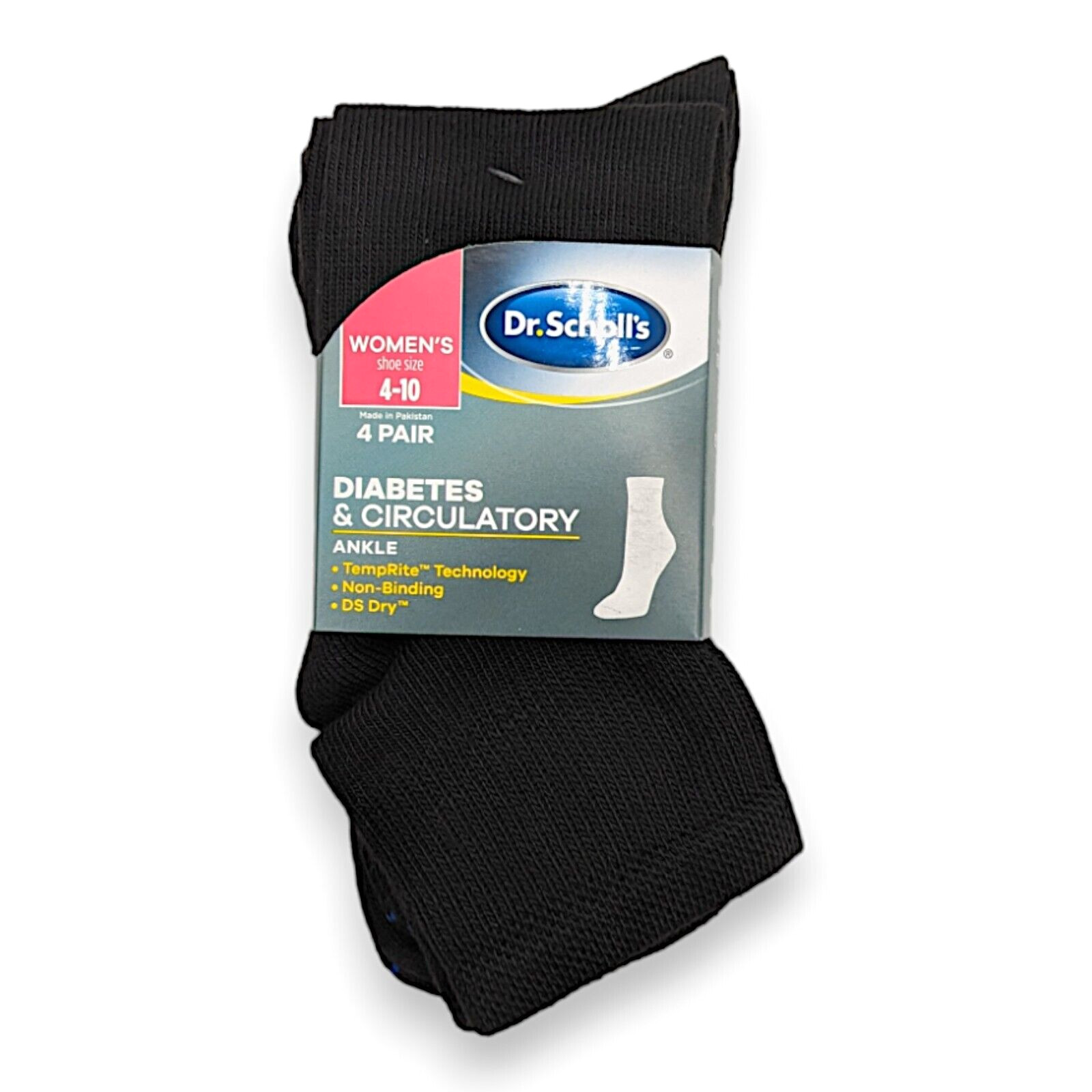 Women’s Diabetic Socks Ankle Lightweight Moisture Wicking Medium Black