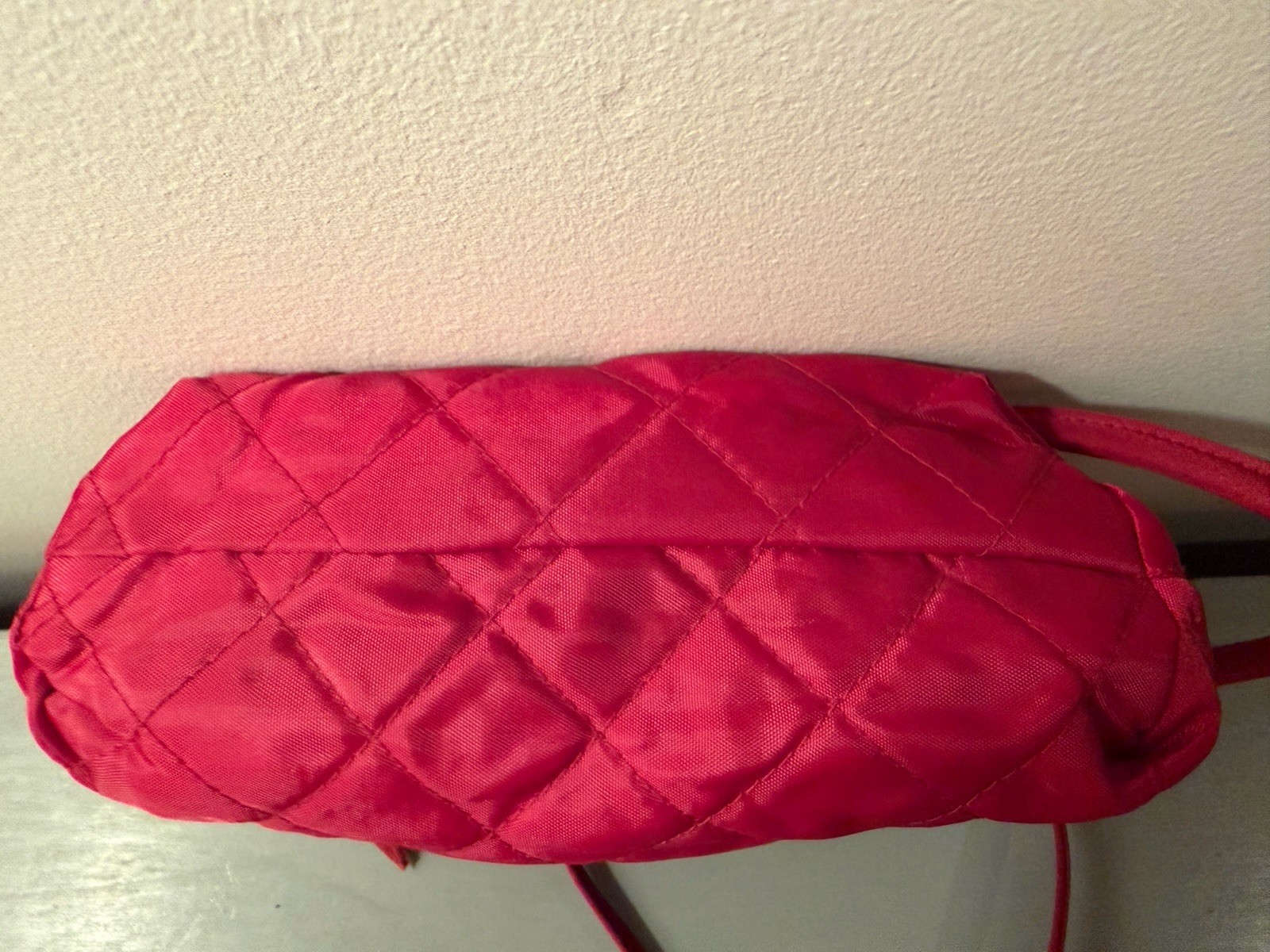 Donna Sharp Red Patchwork Quilted Crossbody Bag Zip Detachable Adjustable Strap