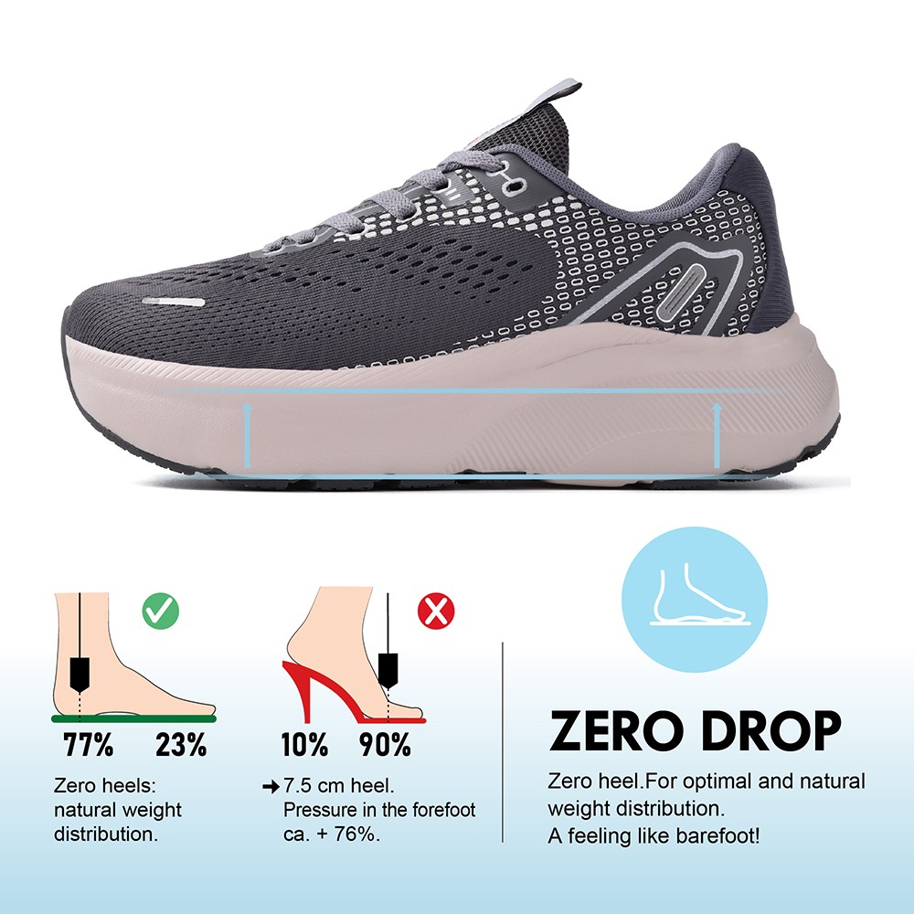 Women Wide-Toe Box Shoes Arch Support Wide Width Sneakers for Running Athletic