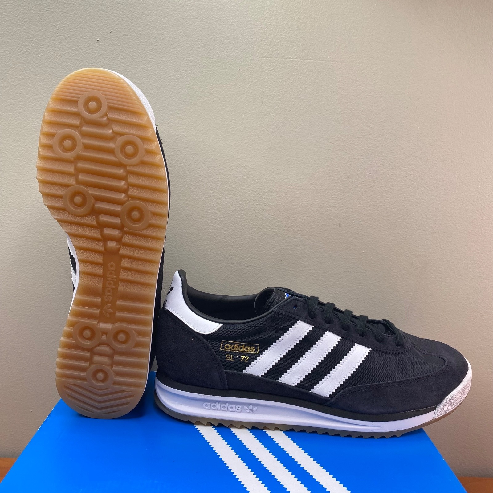 Adidas Originals SL 72 RS Suede Sneakers Mens Size 9.5 JI1282 ‘Black White’