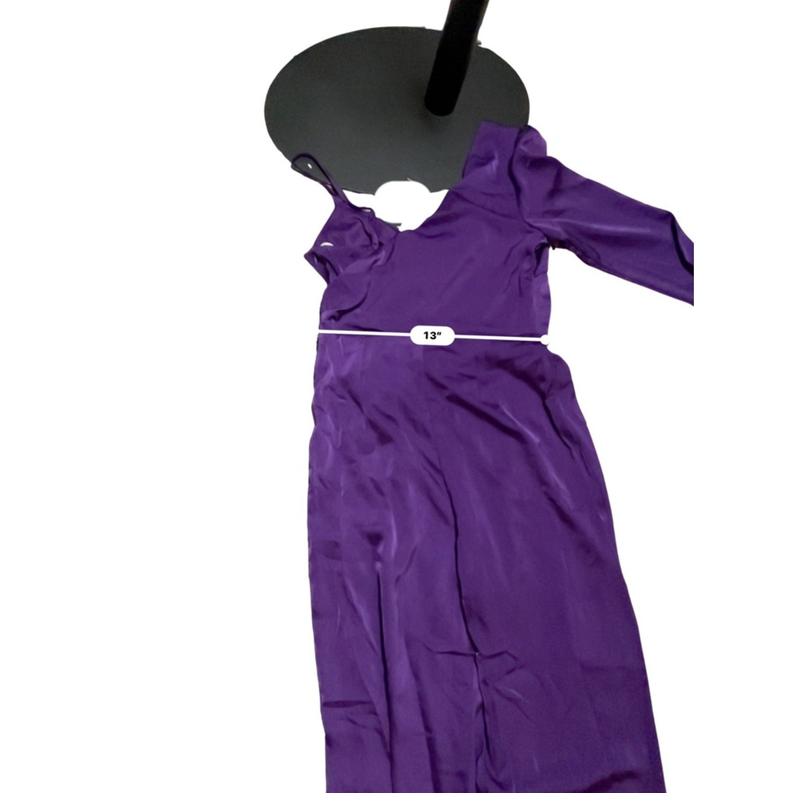 Lulus Royal Purple One Shoulder Wide Leg Satin Jumpsuit NWT S Sirencore dopamine