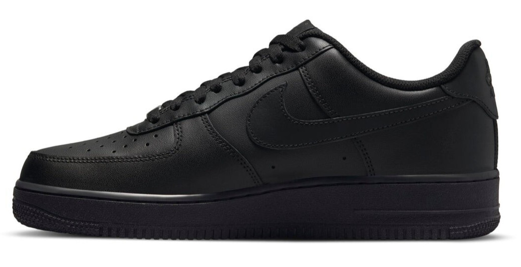 Nike Air Force 1 Low ’07 Triple Black Mens Black Sports Sneaker CW2288-001