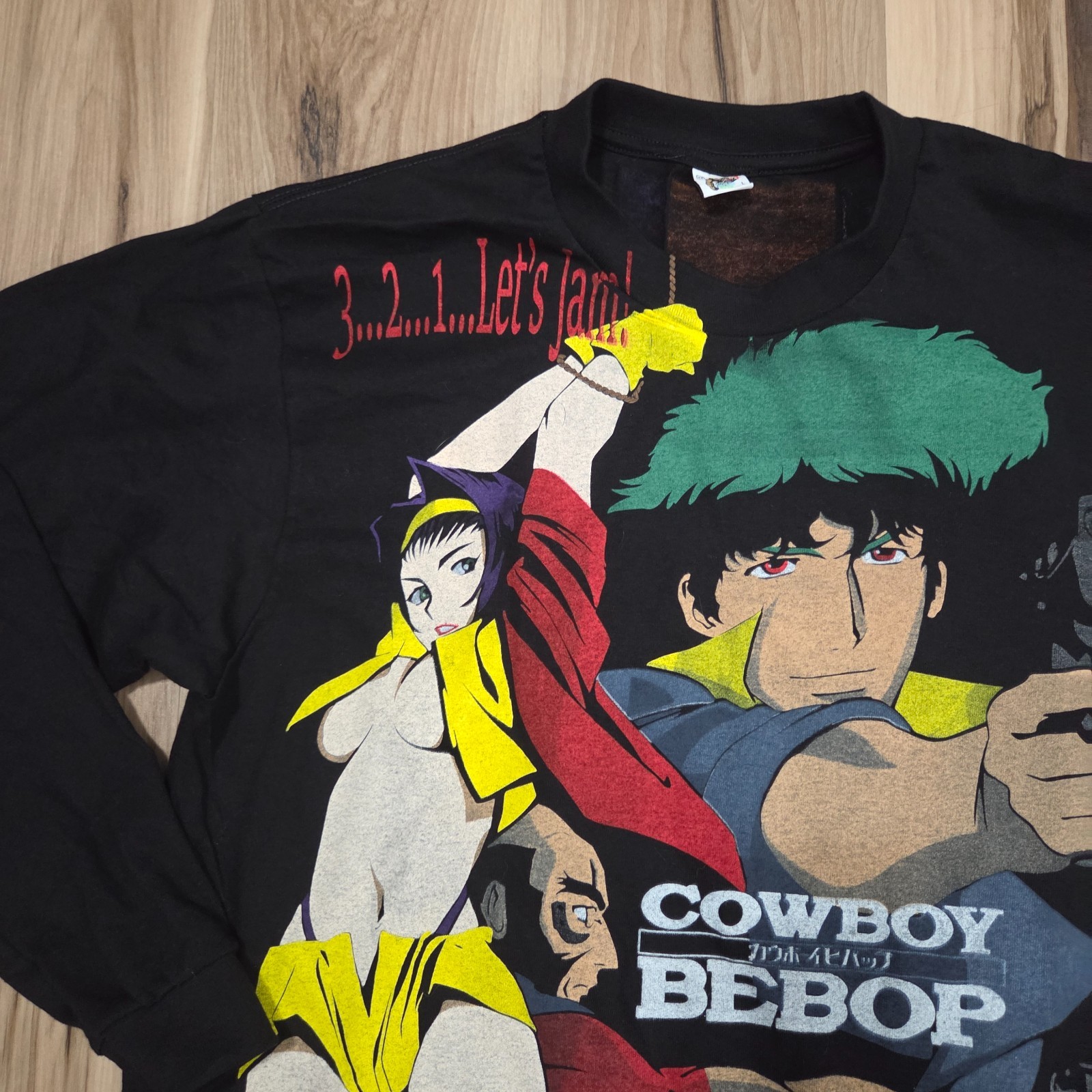 Cowboy Bebop T Shirt Size L Black Bootleg Vintage Rush Anime Adult Swim