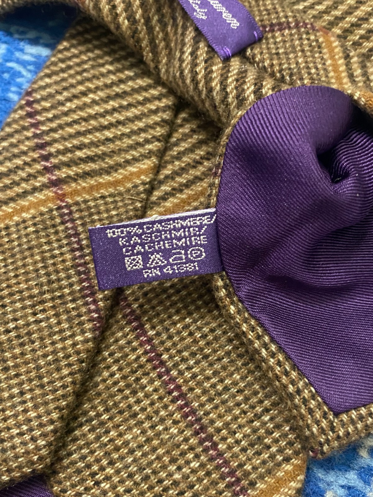 Ralph Lauren Purple Label Brown Camel Burgundy Ivory Black Cashmere Necktie