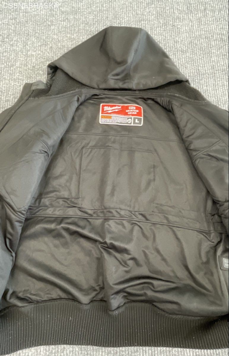 Milwaukee Men’s M12 Heated Hoodie Full Zip Jacket Black Gray Size L