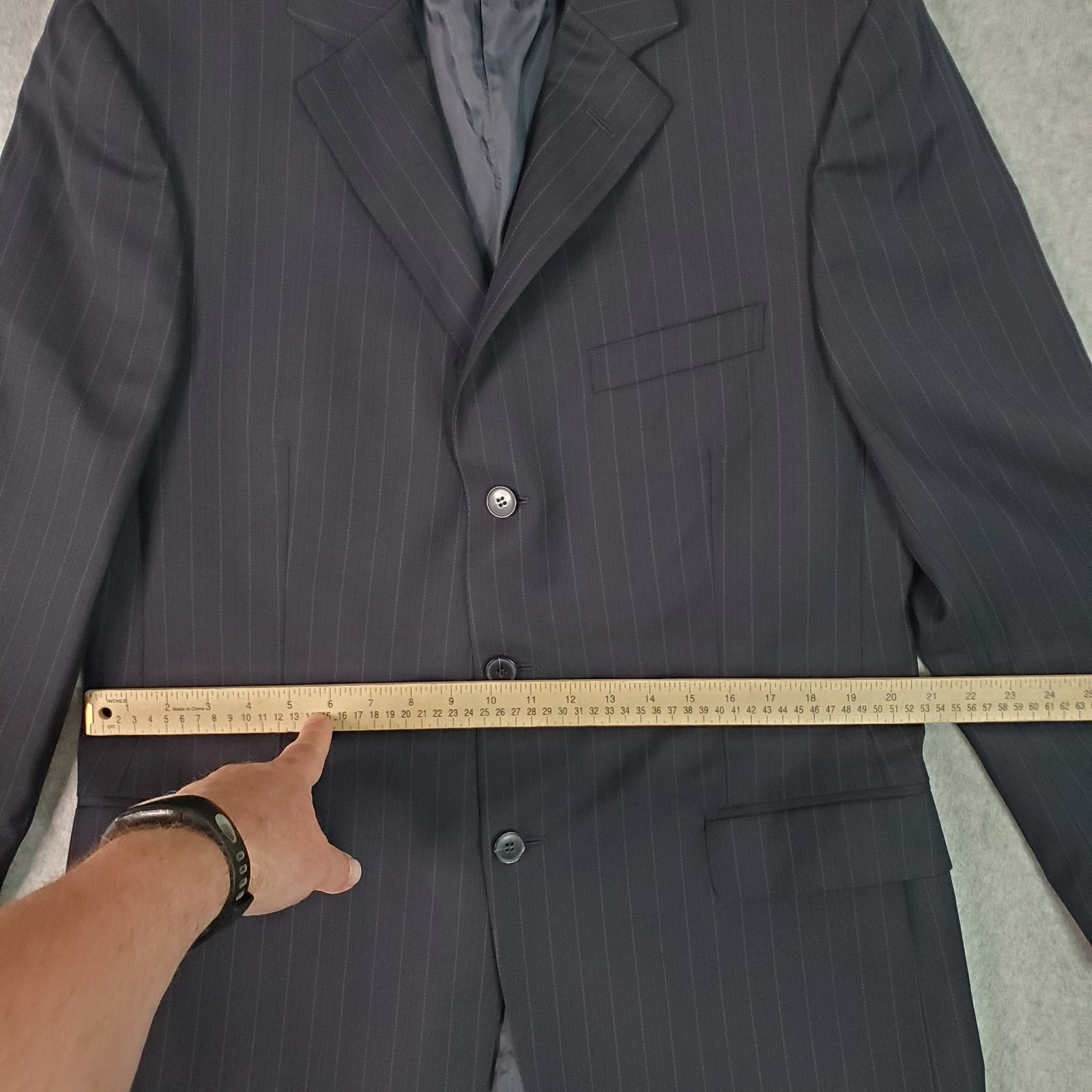 Ermenegildo Zegna Wool Suit Charcoal Pinstripe (IT 52R) Mens 42R US Pants 34X29