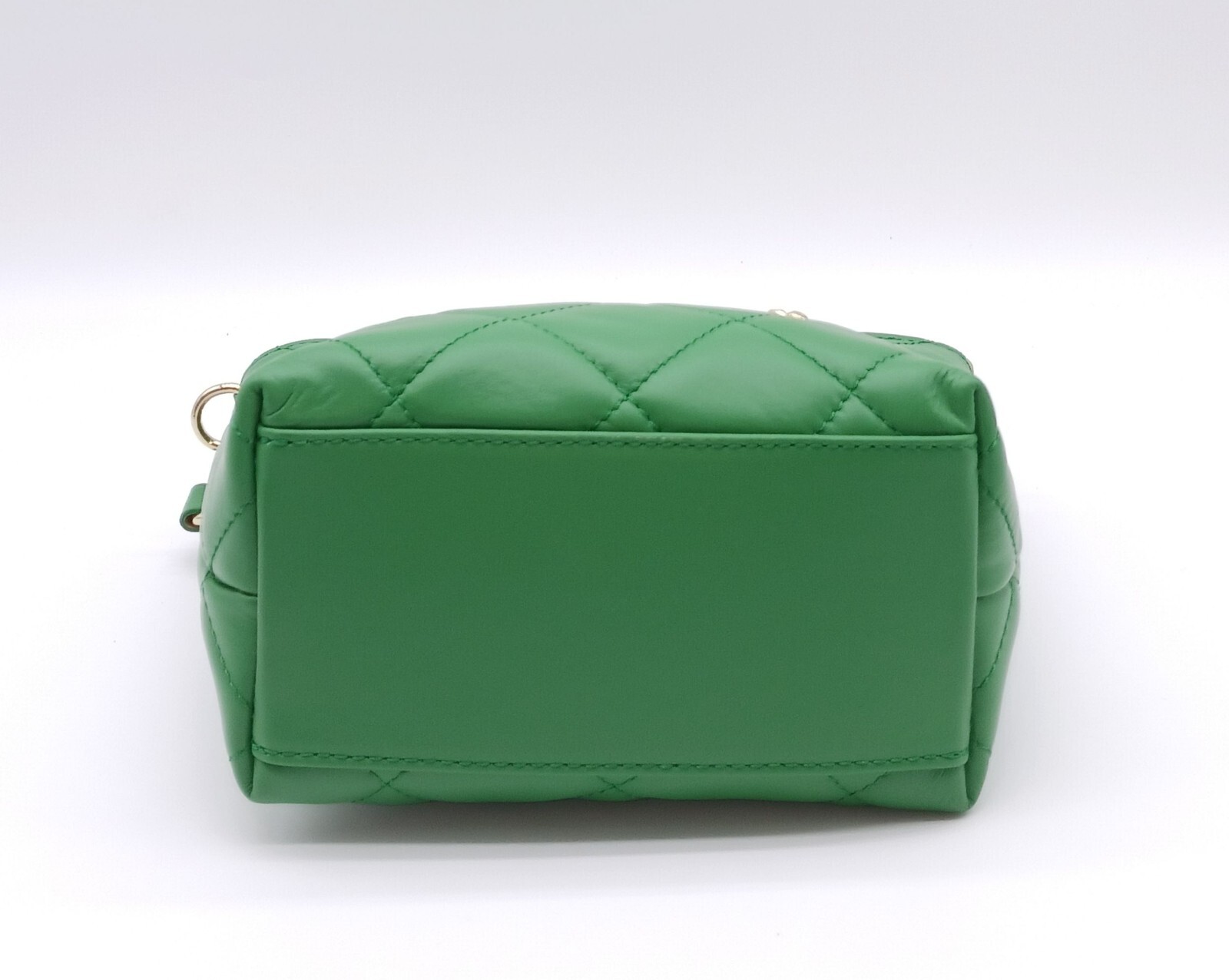 Italian Genuine Leather Small Quilted Tote Crossbody – Made In Italy – Green