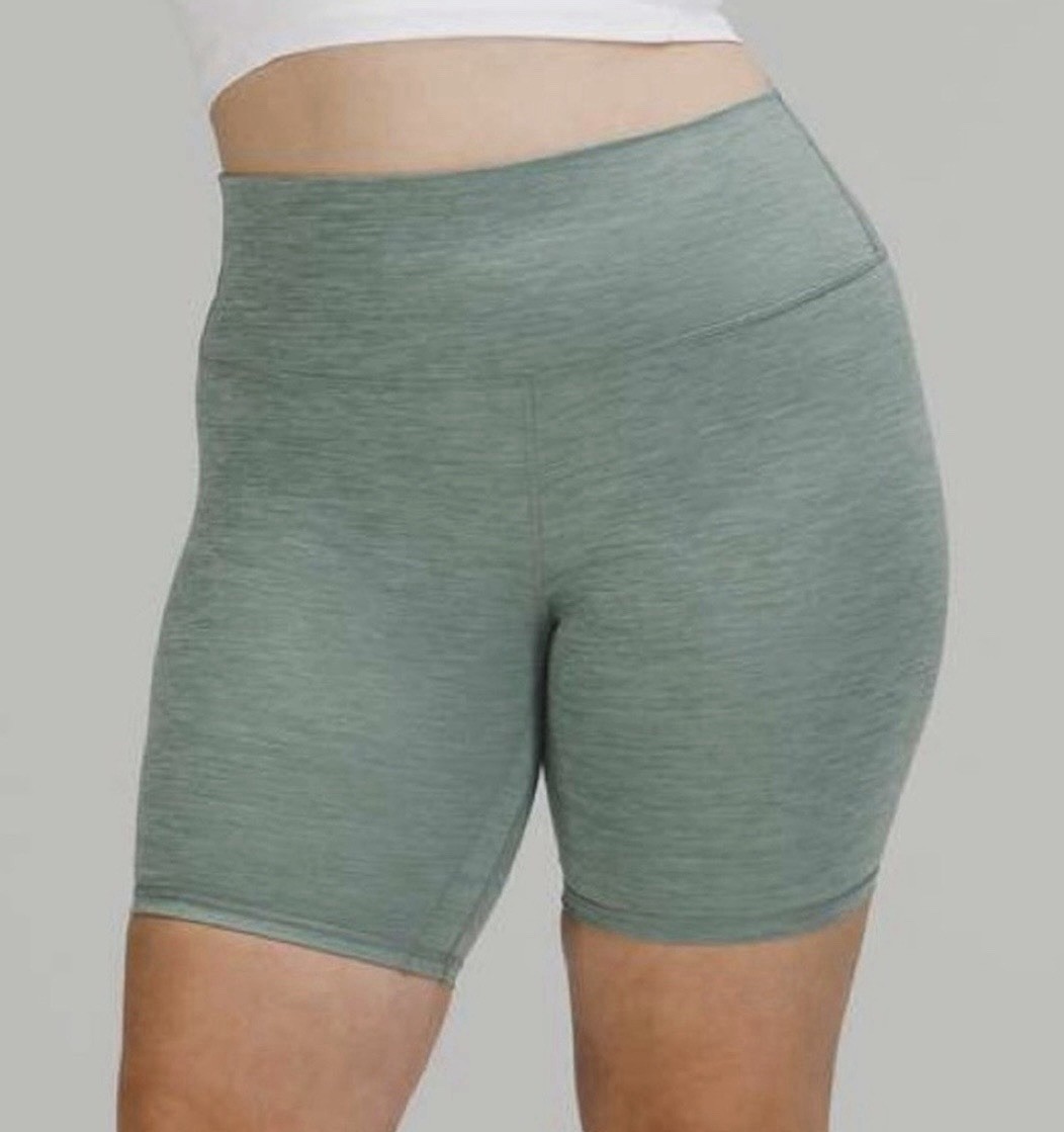 LULULEMON Align High Rise 8″ Shorts Heathered Tidewater – Sage Green Size 4