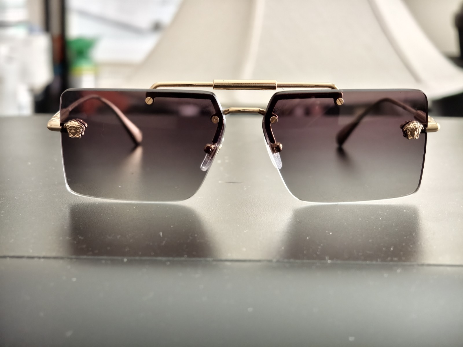 Versace VE2245 Rectangular Women’s Sunglasses – Violet Lens