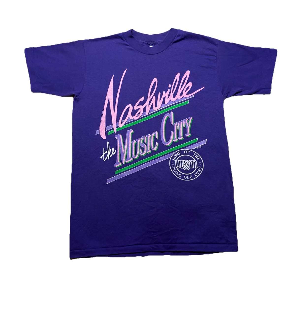 Vintage 1990 Nashville Music City Grand Ole Opry Purple Graphic Tee Men’s M