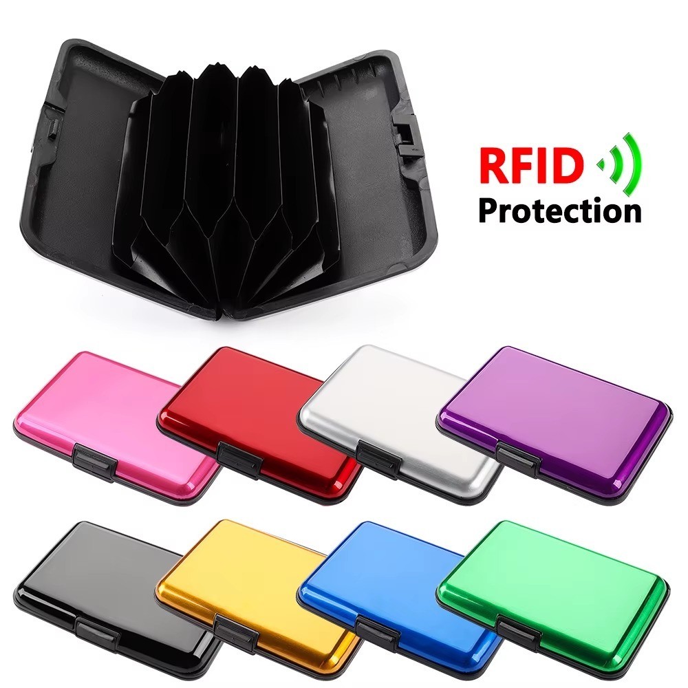 RFID Blocking Credit Card Aluminum ID case Hard Shell Wallet for Men or Women