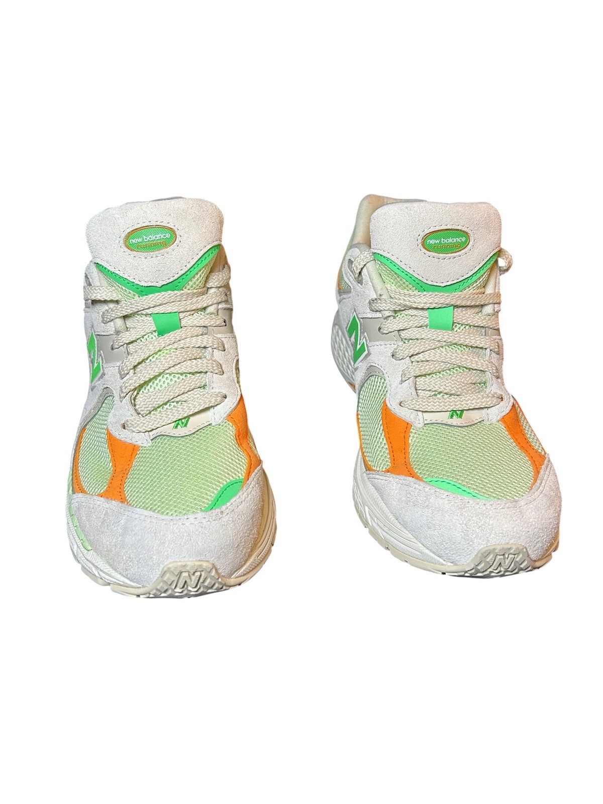 New Balance 2002R Men’s Low Top Lace-Up Gray/Green/Orange Sneakers U2002RZD
